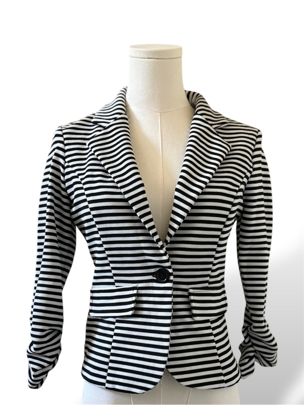 Charlotte Russe Black & White Striped Blazer